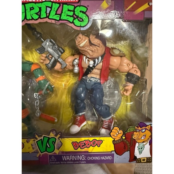 Playmates TMNT Michelangelo vs Bebop Action Figure 2-Pack New Sealed 2021 - Picture 5 of 5